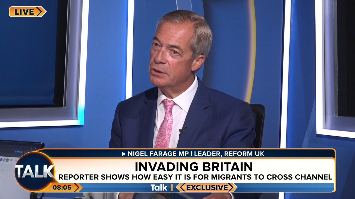 🚨🚨🚨"These are AGGRESSIVE, DANGEROUS young males" Nigel Farage says the Talk exclusive exposing the migrant channel crossings confirms every claim he has ever made on the issue. "Some of them could turn into a force, perhaps even an ARMY" Nigel Farage | Jeremy Kyle
