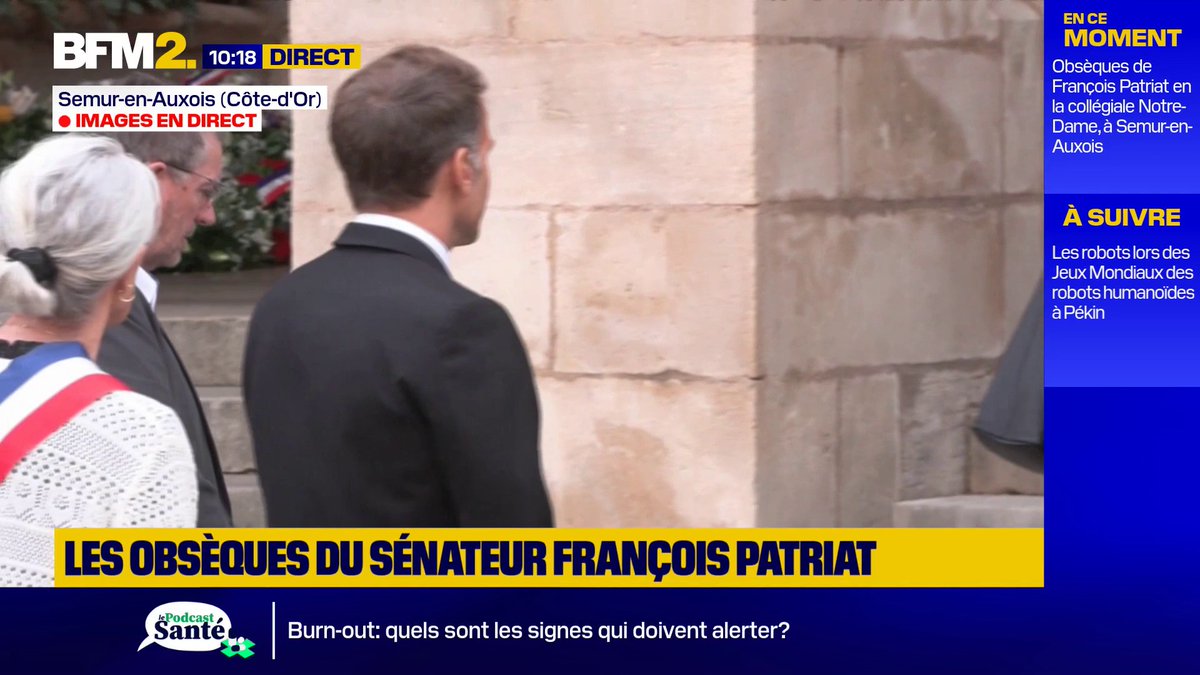 Emmanuel Macron présent aux obsèques de François Patriat à Semur-en-Auxois #BFM2