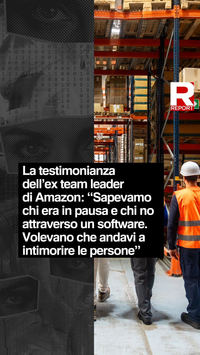 La testimonianza dell’ex team leader di Amazon: “Sapevamo chi era in pausa e chi no attraverso un software. Volevano che andavi a intimorire le persone”. Rivedi l'inchiesta con Report Estate, domenica in prima serata su #Rai3