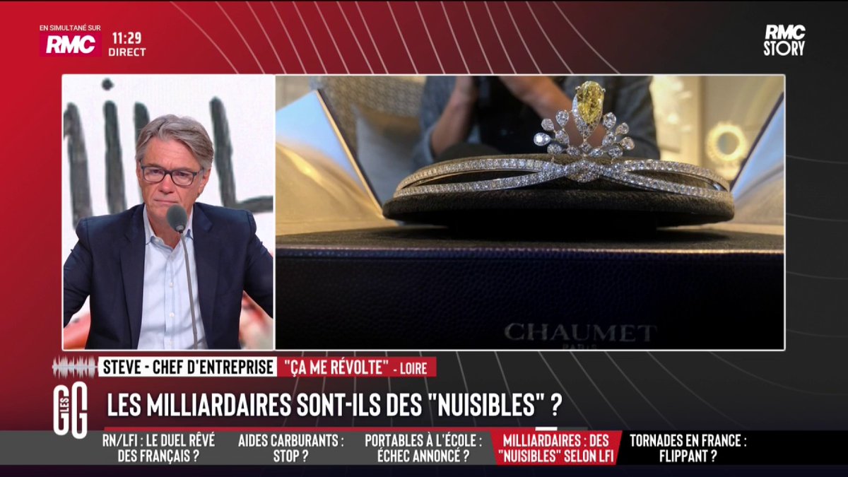 🤑 Les milliardaires sont-ils des « nuisibles » ? 📞 Steve, chef d'entreprise : "C'est une honte. On ne peut pas vivre sans eux. Quand j'ai monté mon entreprise, aucune banque ne m'a suivi. C'est un millionnaire qui m'a financé. Ce sont des gens qui investissent et qui créent de l'emploi." #GGRMC