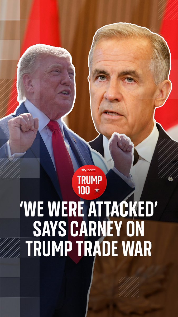 Canadian Prime Minister Mark Carney has suspended trade talks and said his country has been 'attacked' by Donald Trump who has called for the United States' neighbour to 'fall in line'. 🎧 Mark Stone and James Matthews discuss on #Trump100: