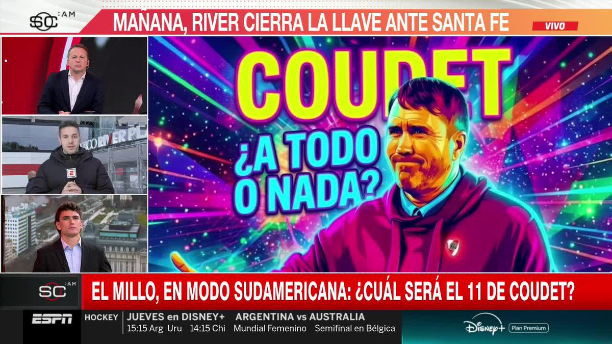 📋 ¡EN BÚSQUEDA DE LA CLASIFICACIÓN! Así cuenta Juan Patricio Balbi la posible formación de River para la vuelta en El Monumental de los octavos de final de la CONMEBOL #Sudamericana ante Independiente Santa Fe. 📺 #SportsCenter | #DisneyPlus Plan Premium