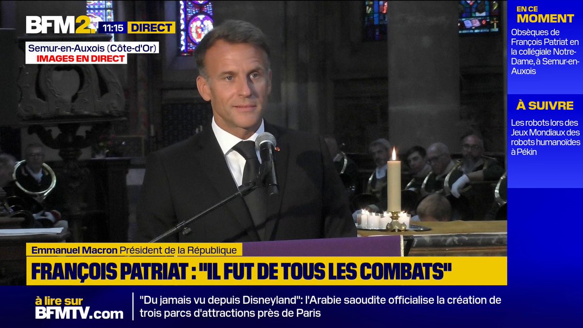 Emmanuel Macron à propos de François Patriat: "Là où beaucoup pensent que l’esprit de défaite a déjà gagné, lui se battait" #BFM2