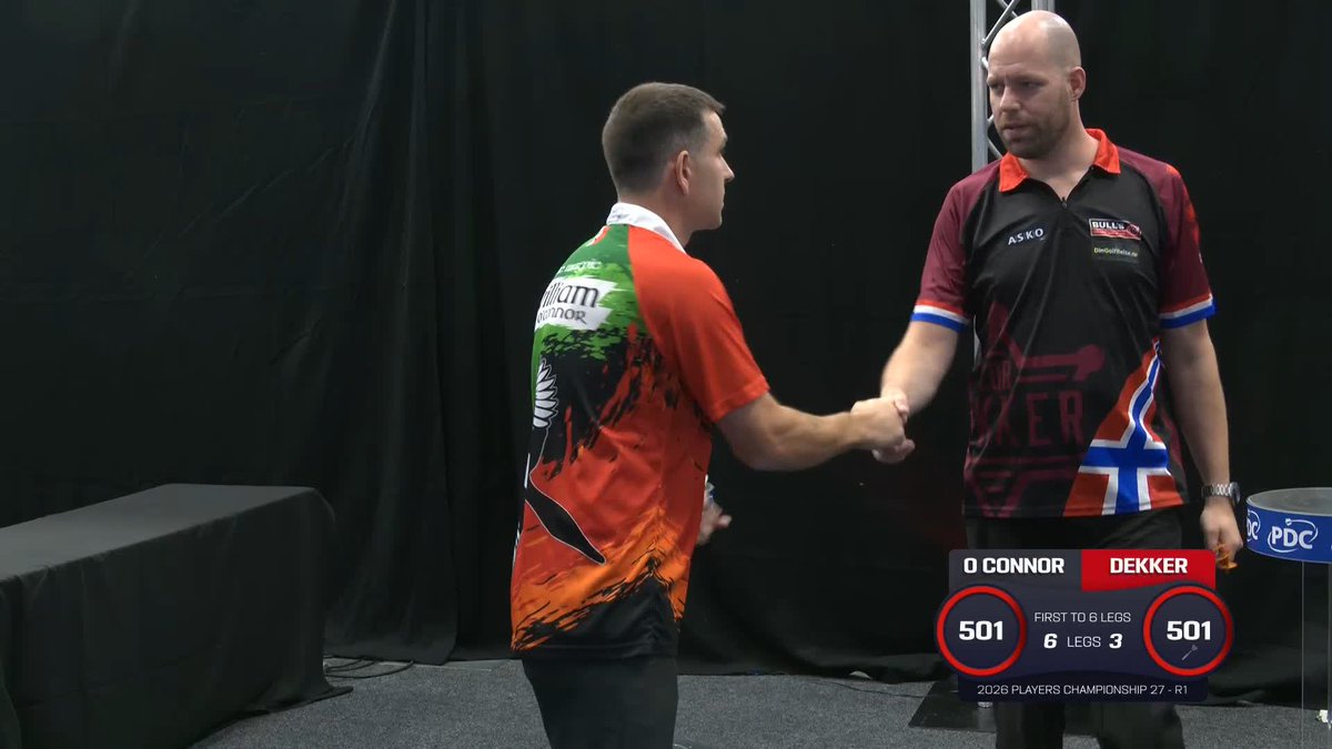O'CONNOR KO'S DEKKER! William O'Connor is up and running at #PC27, as the Irishman wins four legs on the spin to beat Cor Dekker 6-3! 📺 #PC27