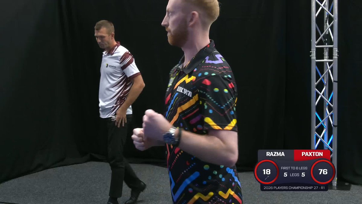 PAXTON HOLDS HIS NERVE! Adam Paxton is through to round two of Players Championship 27, defeating Madars Razma in a thrilling last-leg decider! 📺 #PC27