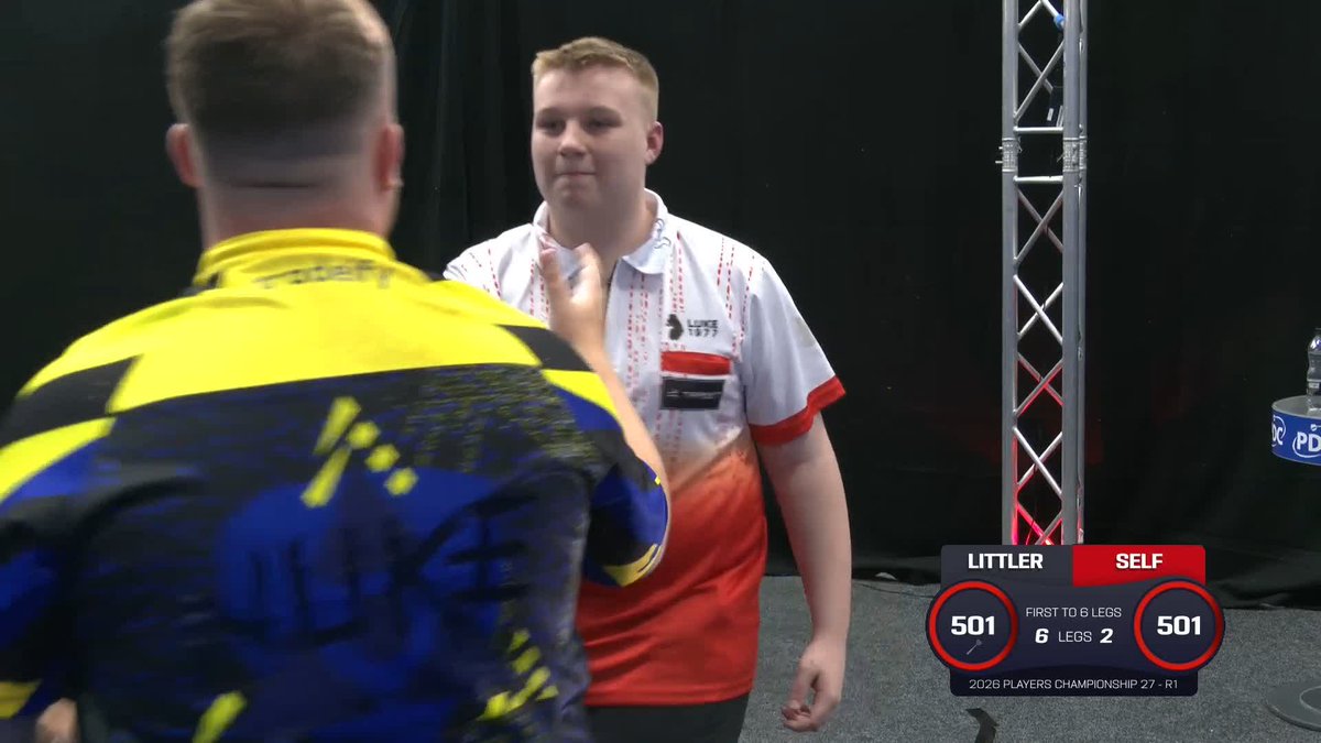 LITTLER OPENS HIS ACCOUNT! Luke Littler wins his first Players Championship match of the year, as he beats 16-year-old Archie Self who produced a valiant display against the world number one! 📺 #PC27