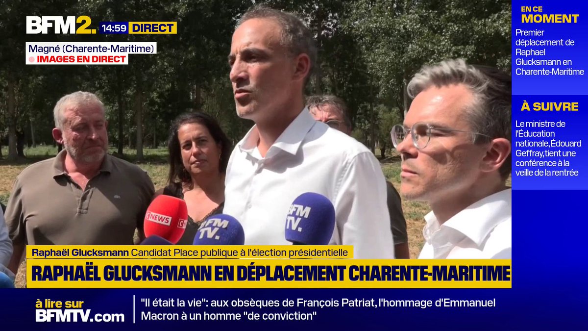"On a un plan eau avec la mise en place de Parlements de l'eau", affirme le candidat à l'élection présidentielle Raphaël Glucksmann #BFM2