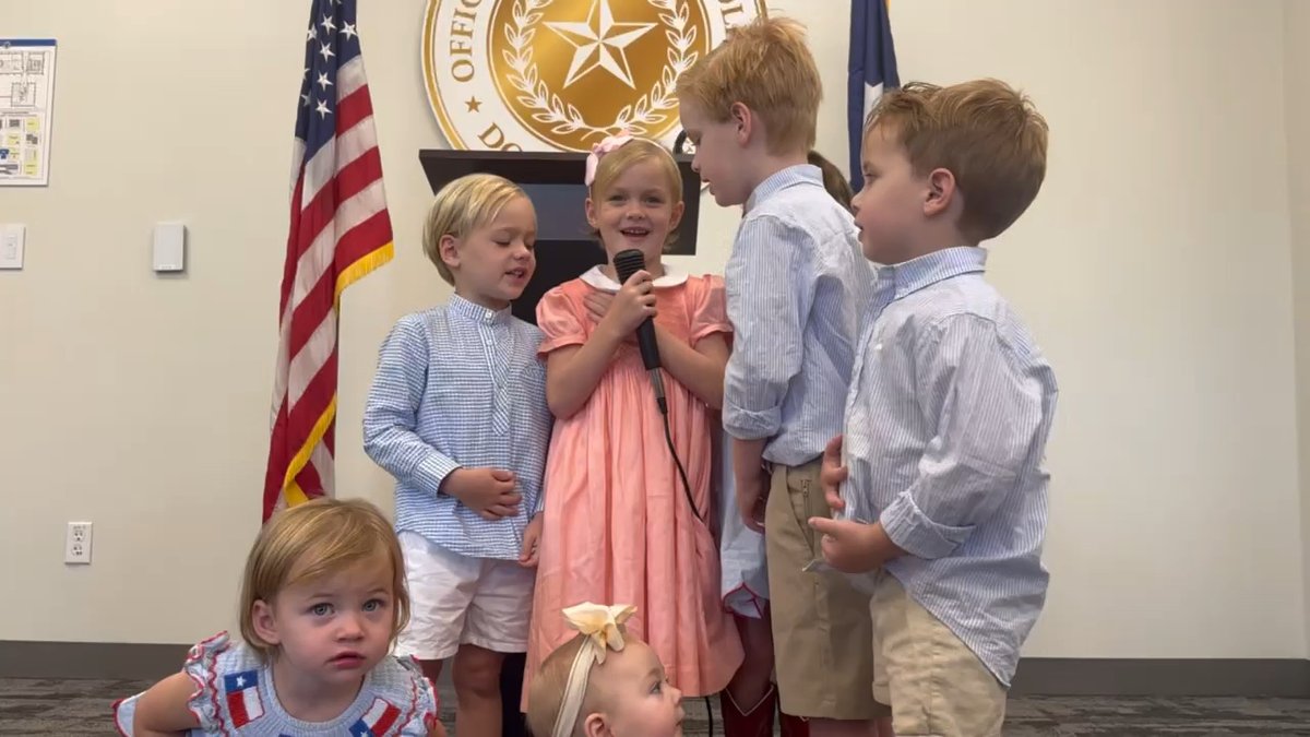 At my swearing in ceremony, some of the grands lead the Pledge of Allegiance to the greatest country in the world. I’m blessed to have raised terrific kids who are now teaching their children to love and appreciate this great country.