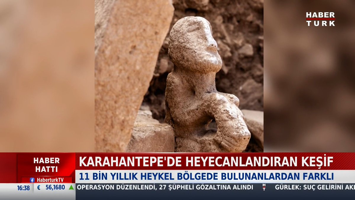 📌Karahantepe'de heyecanlandıran keşif 11 bin yıllık heykel bölgede bulunanlardan farklı; Leoparın sırtında oturan insan tasvirli heykel bulundu.