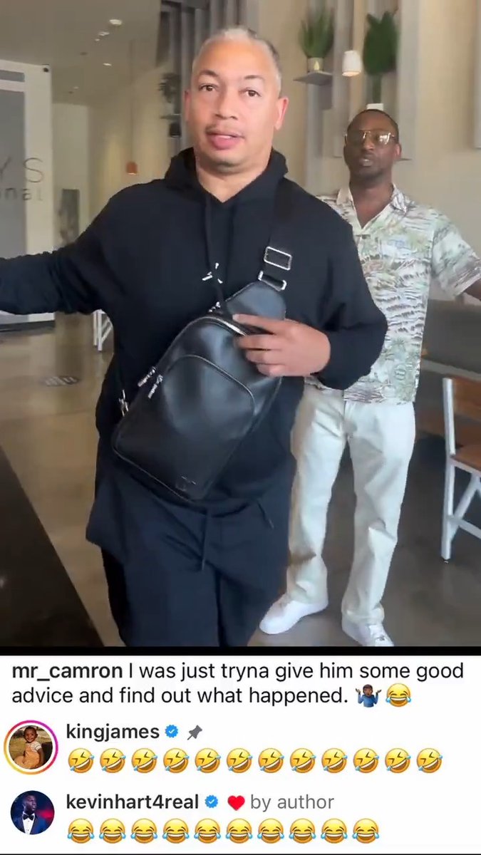 LeBron's reaction to Cam'Ron asking Ty Lue why he didn't sign LeBron and if Kawhi was paid under the table: "🤣🤣🤣🤣🤣🤣🤣🤣🤣🤣🤣🤣" (via mr_camron/IG)
