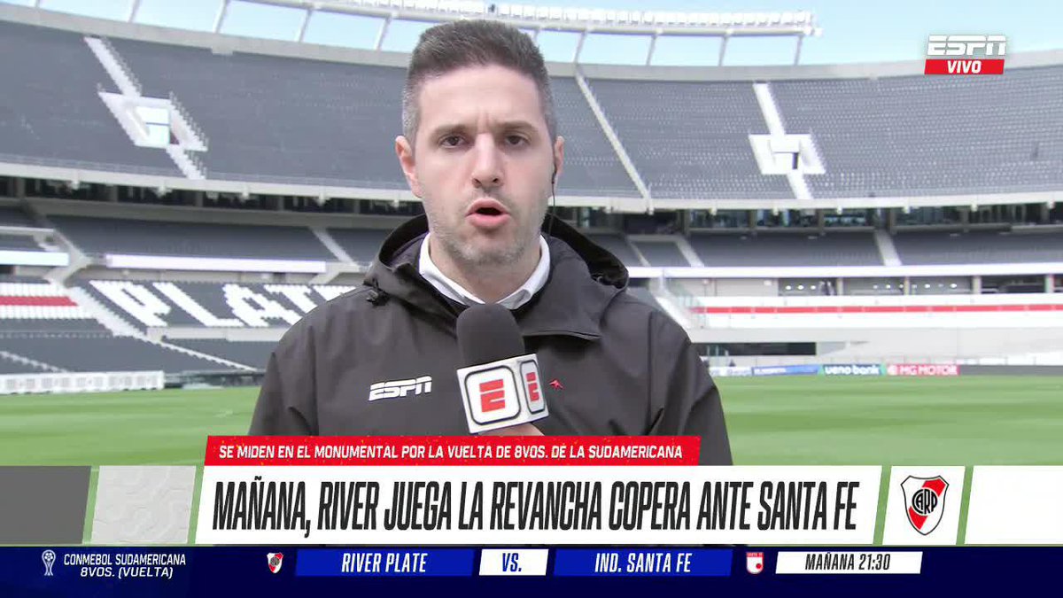 🏟️ ASÍ ESTÁ EL MONUMENTAL Y EL EQUIPO River se prepara para el duelo de vuelta de la Sudamericana ante Independiente Santa Fe. ▶️ Mirá #ESPNF12 en el Plan Premium de #DisneyPlus