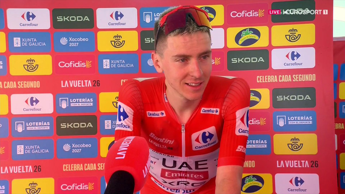 "Todos los de la general iban a ir a por mí y he decidido atacar" "Me vienen grandes recuerdos, mi victoria en Andorra hace siete años es una de mis favoritas" 🗣️ Pogacar explica su movimiento lejano en Beixallis. #LaVuelta26