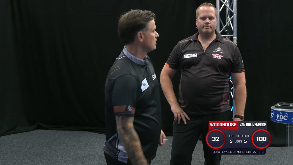 WOODY SURVIVES! 🥵 Luke Woodhouse survives a late comeback from Dirk van Duijvenbode to confirm his spot in the quarter-finals of #PC27! 📺 #PC27