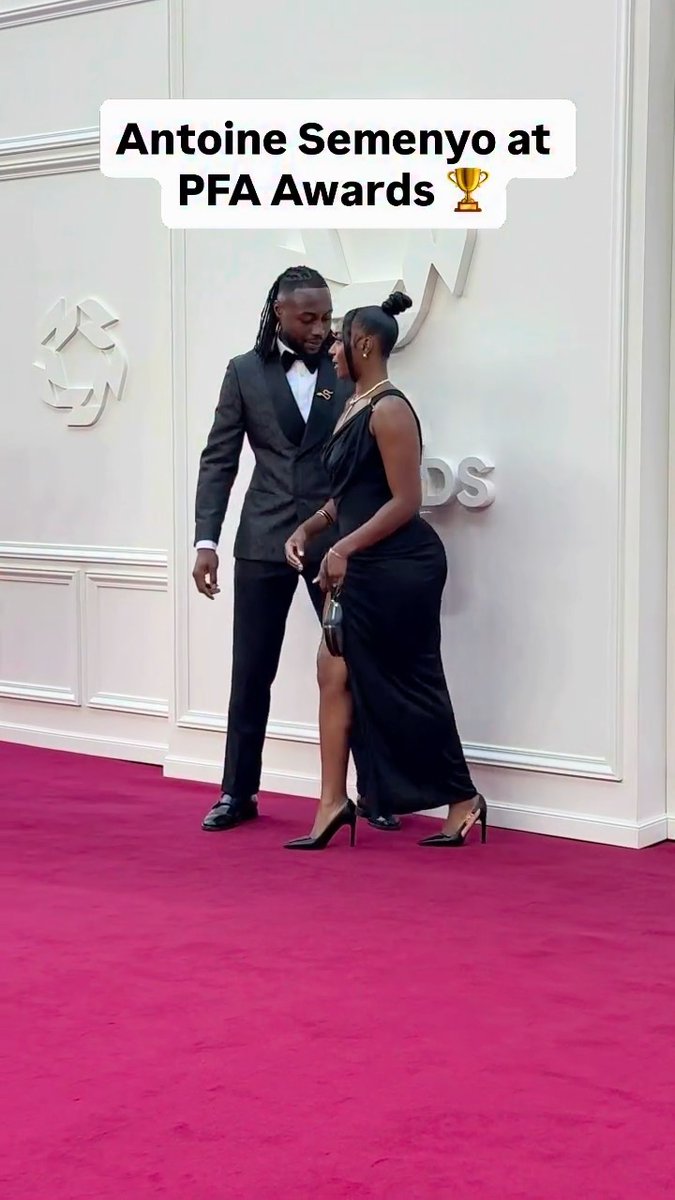 Antoine Semenyo and his fiancee Jordeen arrive at the PFA Awards 🥰