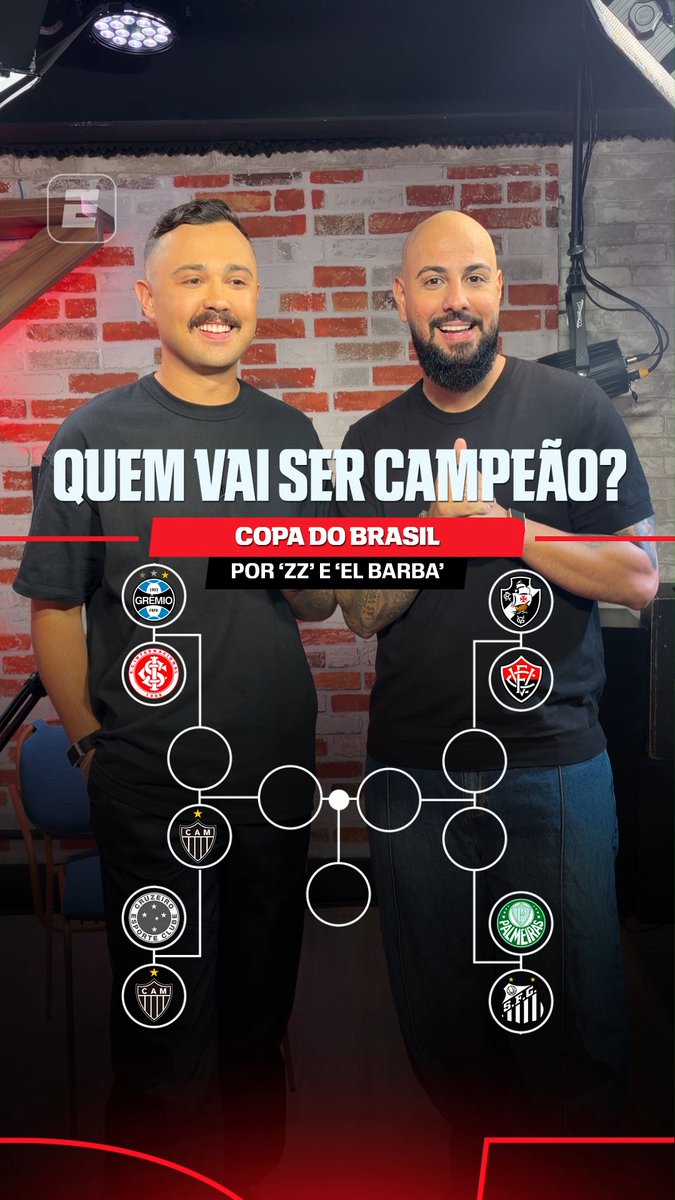 ZZ e El Barba, novos contratados da ESPN, palpitando sobre a Copa do Brasil. Grêmio x Vasco na final, com o Vasco campeão. 🎥 ESPN Brasil | SportsCenter Brasil