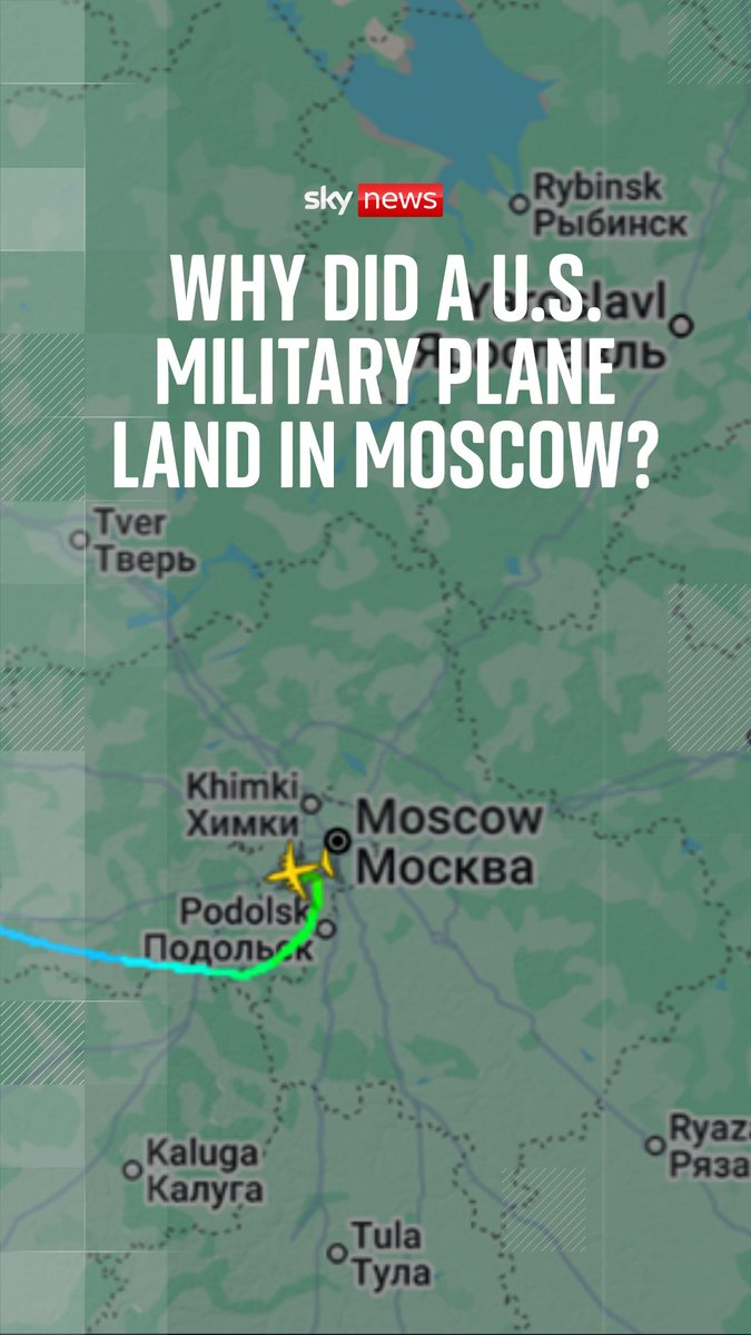 A US military aircraft has touched down in Moscow after flying through restricted airspace, flight data shows. Sky's Dominic Waghorn reports