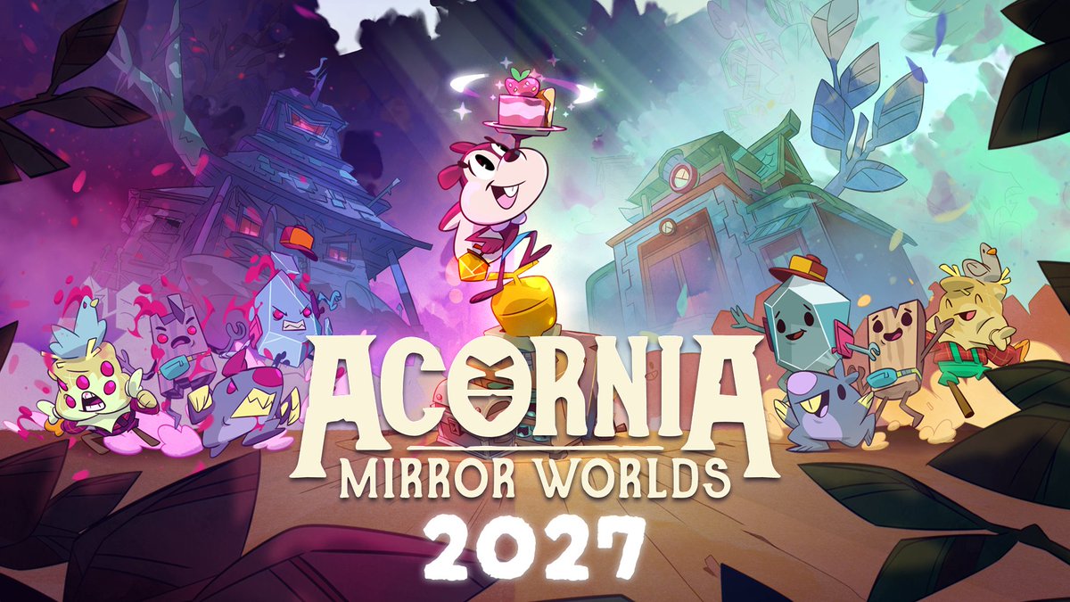 Run your family's dessert shop in one dimension. Battle angry spirits in the other. ✨ Acornia: Mirror Worlds is a bake-and-brawl management adventure coming to Steam, Nintendo Switch 2, PlayStation 5 & Xbox Series X/S in 2027.