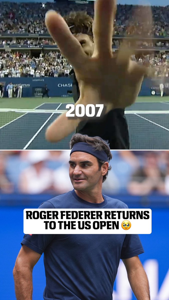 A tennis legend is back at the US Open Tennis 🙌 Watch Roger Federer's return to New York tonight at 8 PM ET on ESPN2, the ESPN App and Disney+ 🤩
