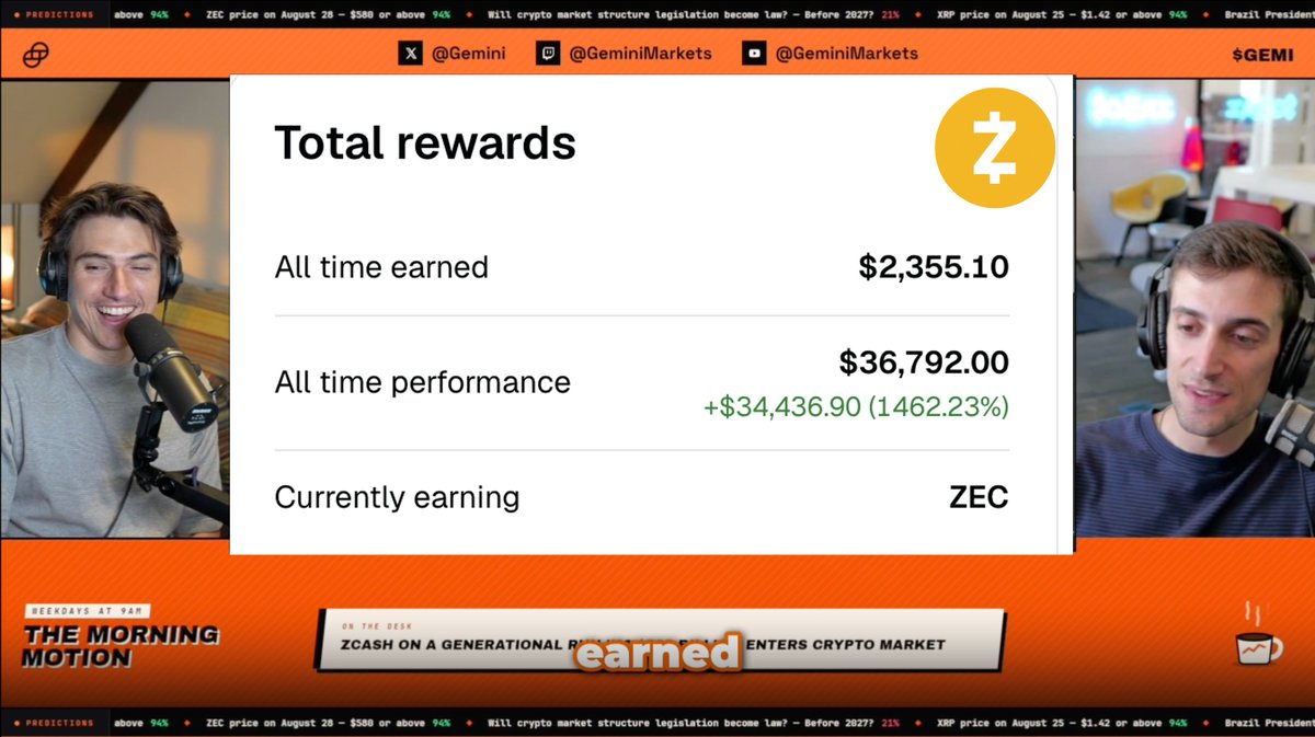 This guy earned Zcash for years on his Gemini card and never sold it Today it’s worth $36k 🤯