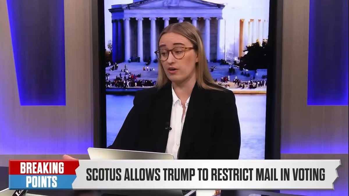 📰 The Supreme Court’s conservative majority ruled Monday that states suing to block President Donald Trump’s executive order restricting mail-in voting lacked legal standing to challenge it, opening a path for the order’s implementation without ruling on its legality. ➤ The order, signed in March, would require states to submit voter eligibility lists before USPS delivers mail ballots. ➤ Ballots this year are set to be mailed as early as September 4, when North Carolina will send ballots to military and overseas voters. About 30% of ballots in 2024 were cast by mail, according to federal data. ➤ The three liberal justices dissented, with Justice Ketanji Brown Jackson writing that the ruling “lets another shoe drop in the Kafkaesque nightmare that our precedents have been steadily creating” for plaintiffs bringing election-related suits before the Court. 🎥 Ryan Grim and Emily Jashinsky discuss on Breaking Points