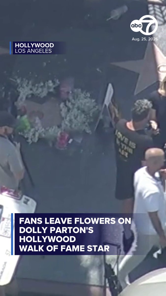 Fans left flowers on Dolly Parton's Hollywood Walk of Fame star Tuesday morning following her death. The beloved singer died at the age of 80.