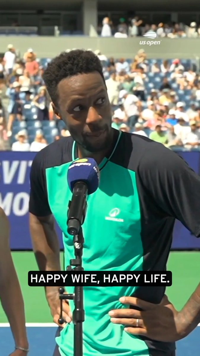 😂🤣 GAEL MONFILS ENTENDIÓ ABSOLUTAMENTE TODO. — Entrevistadora: "Gael, ¿es más fácil o más difícil que tu compañera de dobles sea también tu pareja de vida?" — Gael Monfils: "Esposa feliz, vida feliz".