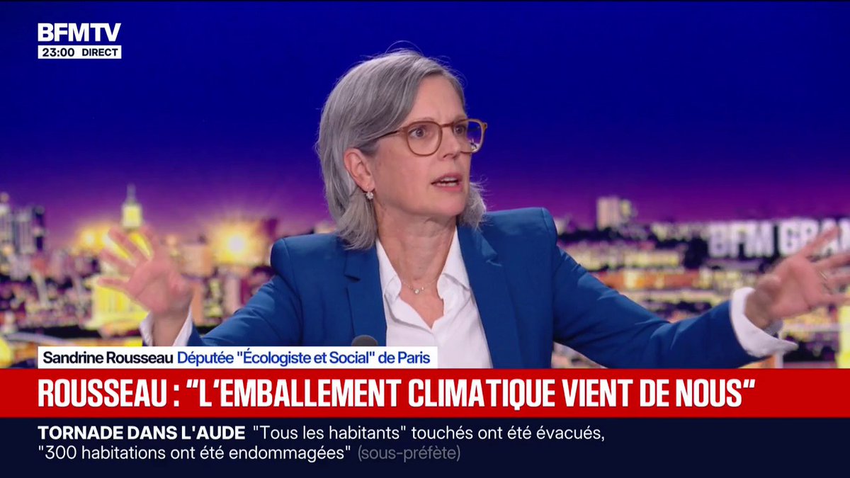 "Le geste le plus efficace en termes d'écologie, c'est la diminution de la viande", explique Sandrine Rousseau, députée Écologiste et Social
