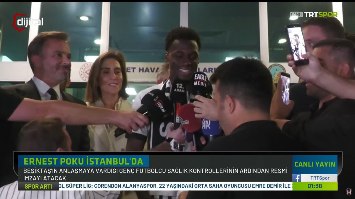 🦅 Ernest Poku, Beşiktaş için İstanbul'da. ✈️ 📌 Siyah beyazlı ekibin transfer görüşmelerine başladığı Hollandalı futbolcu İstanbul'a geldi. 🗣️ Poku: Yüzde yüzüm, zindeyim ve fitim. Başlamak için sabırsızlanıyorum.
