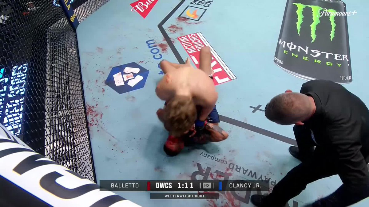UNLEASHING HELLBOWS 💪 Sean Clancy Jr. gets the stoppage in R2 tonight! [ #DWCS | LIVE on Paramount+ ]