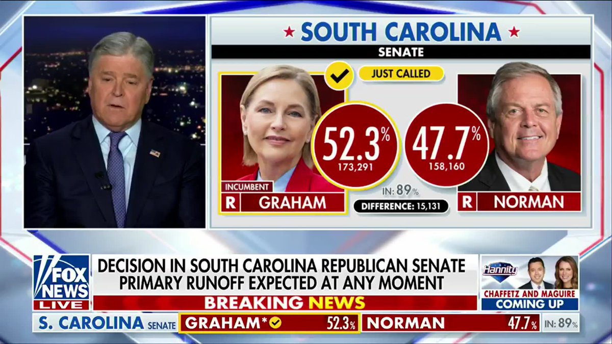 BREAKING: Darline Graham wins the South Carolina Senate runoff, advancing in the race to fill the seat held by her late brother, Sen. Lindsey Graham. Graham has vowed to continue her brother's work, previously saying, "I've gotta step in and carry on his legacy."