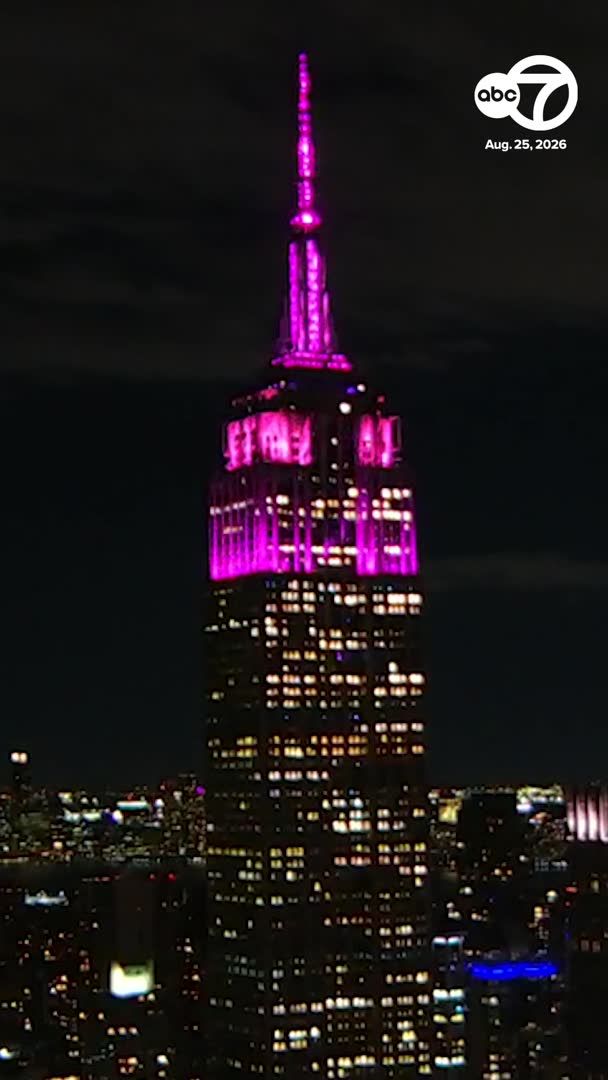 The Empire State Building sparkled pink starting at 9:25 p.m. on Tuesday night in a nod to Dolly Parton's hit movie and song 9 to 5.