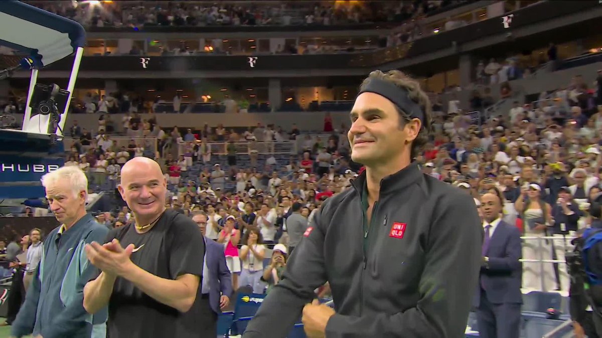 A send-off in Arthur Ashe Stadium fit for a 👑 Thank you, Roger Federer.