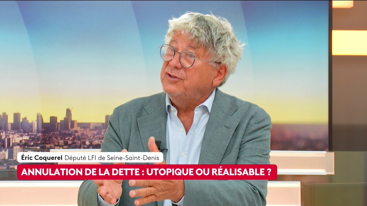 🔴 🗣 "La dette française aujourd'hui elle est assumable, les marchés prêtent facilement à la France parce que c'est un pays sûr", assure le député LFI Eric Coquerel, alors que Jean-Luc Mélenchon propose à la BCE de "congeler" une partie de la dette française. #canal16