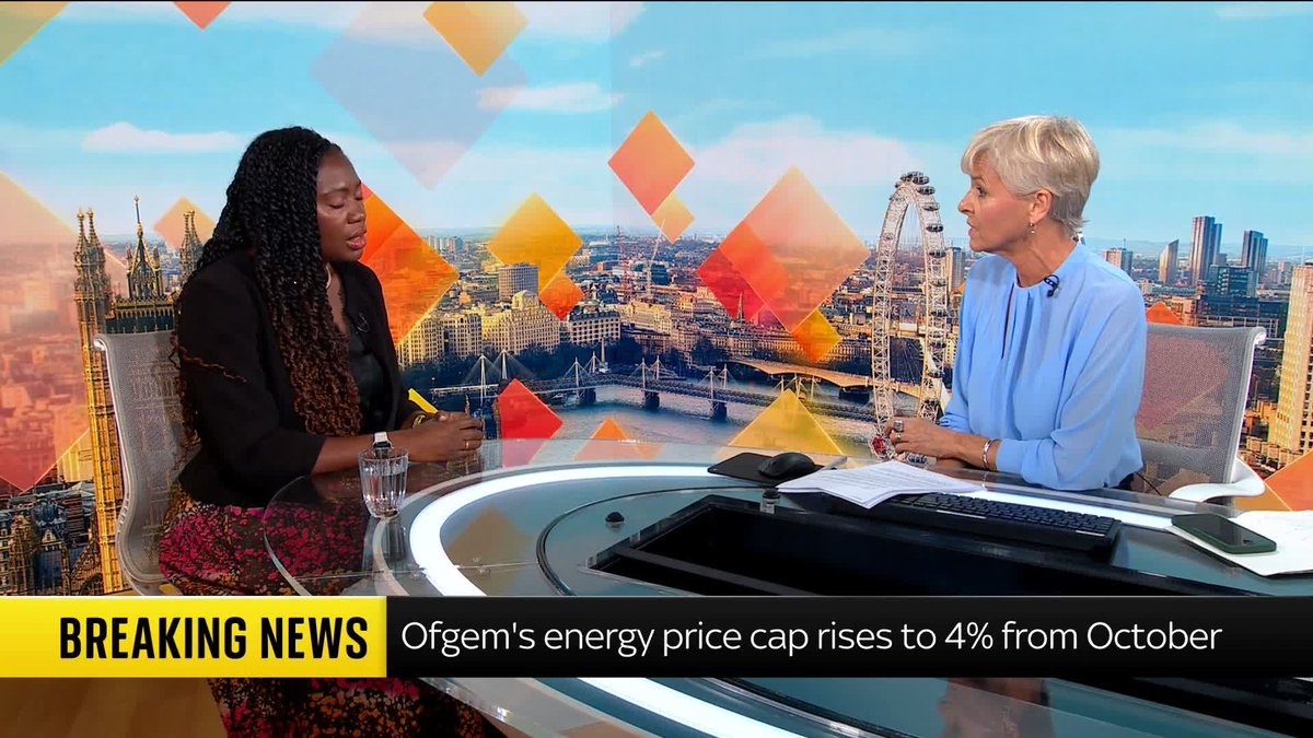 Sec of State for Energy Security & Net Zero acknowledges that Burnham reducing VAT on electricity bills doesn't cover the cost of the increase in the average energy bill but says "it helps" Miatta Fahnbulleh adds the rise in the price cap shows why the UK must move to green energy