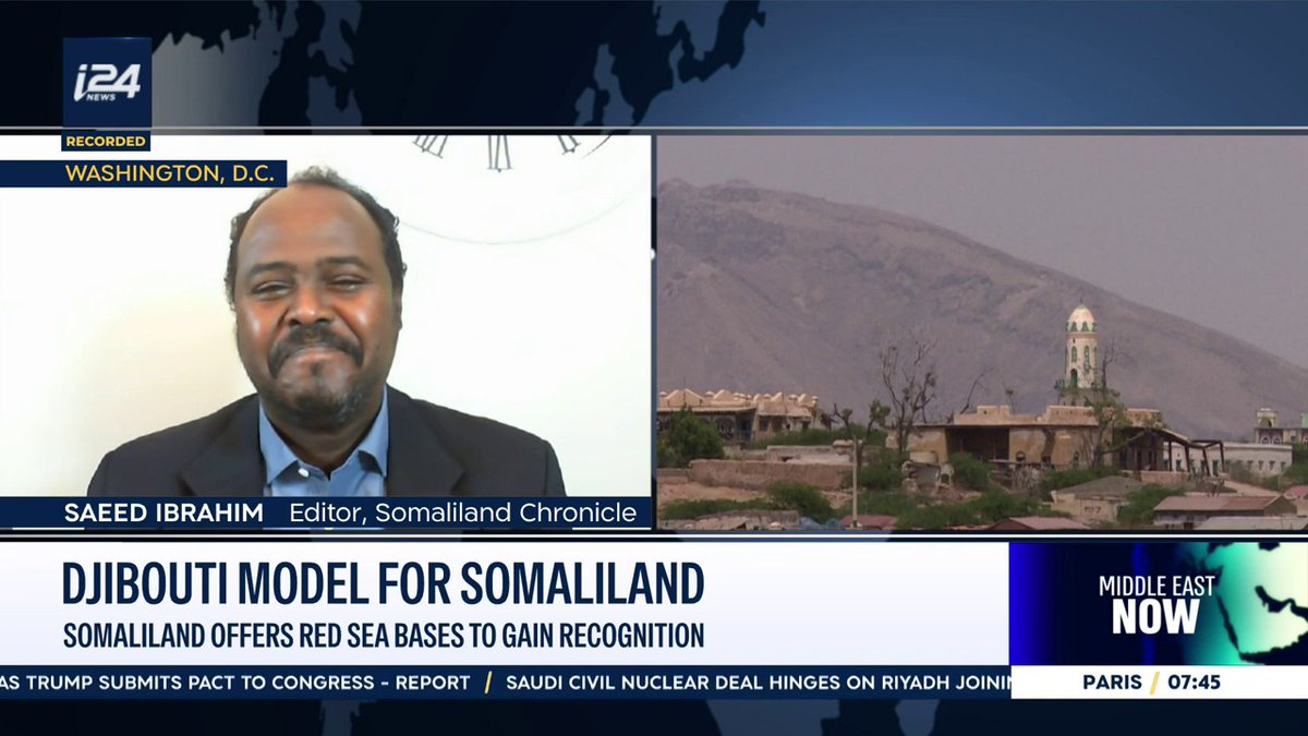 'This is Djibouti's playbook, but Somaliland in terms of sheer landmass alone can do this 10 times over, and those foreign militaries won't even be seeing each other as is the case in Djibouti' Saeed Ibrahim (Saeed Ibrahim - סעיד אברהים) tells Natasha Raquel Kirtchuk on #MiddleEastNow