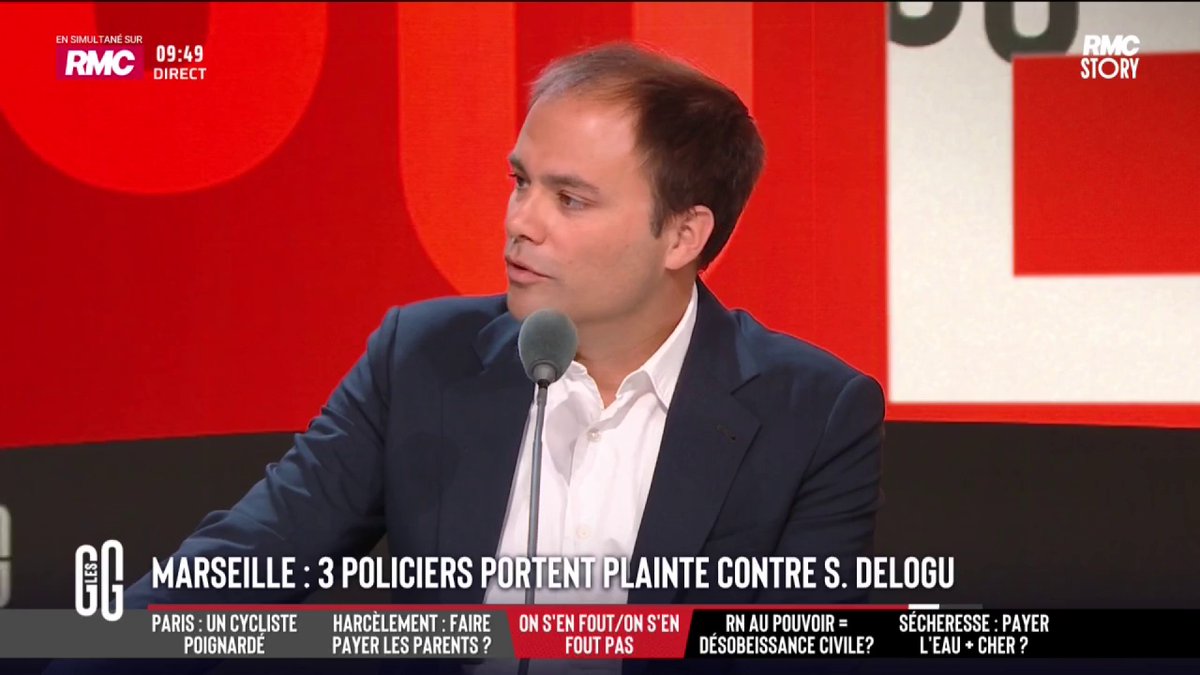 ❌ Marseille : 3 policiers portent plainte contre Delogu. 🗣️ Charles Consigny : "Le policier insulte quand même Delogu. Il y a un comportement inapproprié. Je relève un problème de déontologie récurrent dans la police. Il faut serrer la vis dans les rangs de la police." #GGRMC