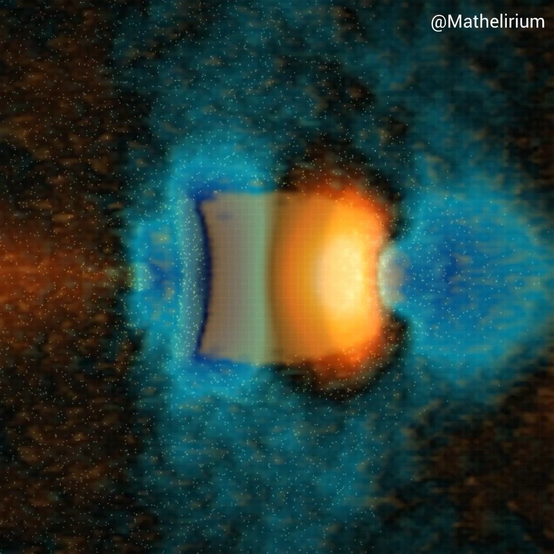 Forgive me guys, Im jus obsessed with these plasma visualizations😍 A relativistic electron beam can rip plasma electrons out of its path and leave behind a positively charged iron cavity. As the driver passes, the light electrons are expelled outward into a dense sheath, while the much heavier ions remain almost stationary.