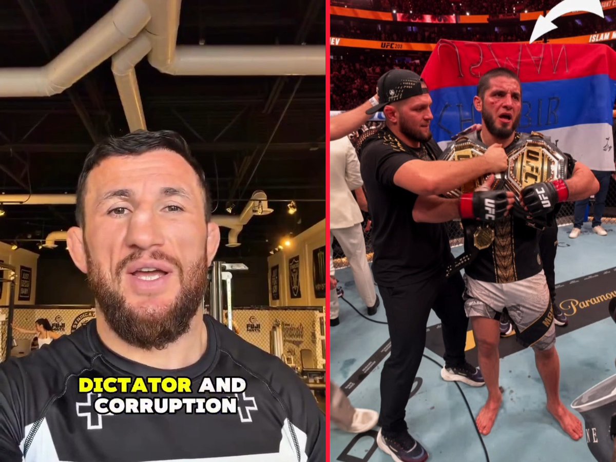 🚨𝗝𝗨𝗦𝗧 𝗜𝗡: Merab Dvalishvili clarifies his reaction to Islam Makhachev’s fight: “I hate Russian politics, NOT Islam” 😳🇷🇺 🗣️ “The Russian government is a dictatorship with corruption. I hate Russian politics, not Islam Makhachev. If you protest anything in Russia, you can go to jail.” 🗣️ “I like Islam Makhachev. I think he’s a great and humble champion. I have nothing but respect for him.” 🗣️ “My frustration was with the Russian flag being brought into the Octagon, not with Islam.” 🗣️ “I don’t hate Russian people. I hate Russian politics and the Russian government.” 🎥Via {Merab “The Machine” Dvalishvili}
