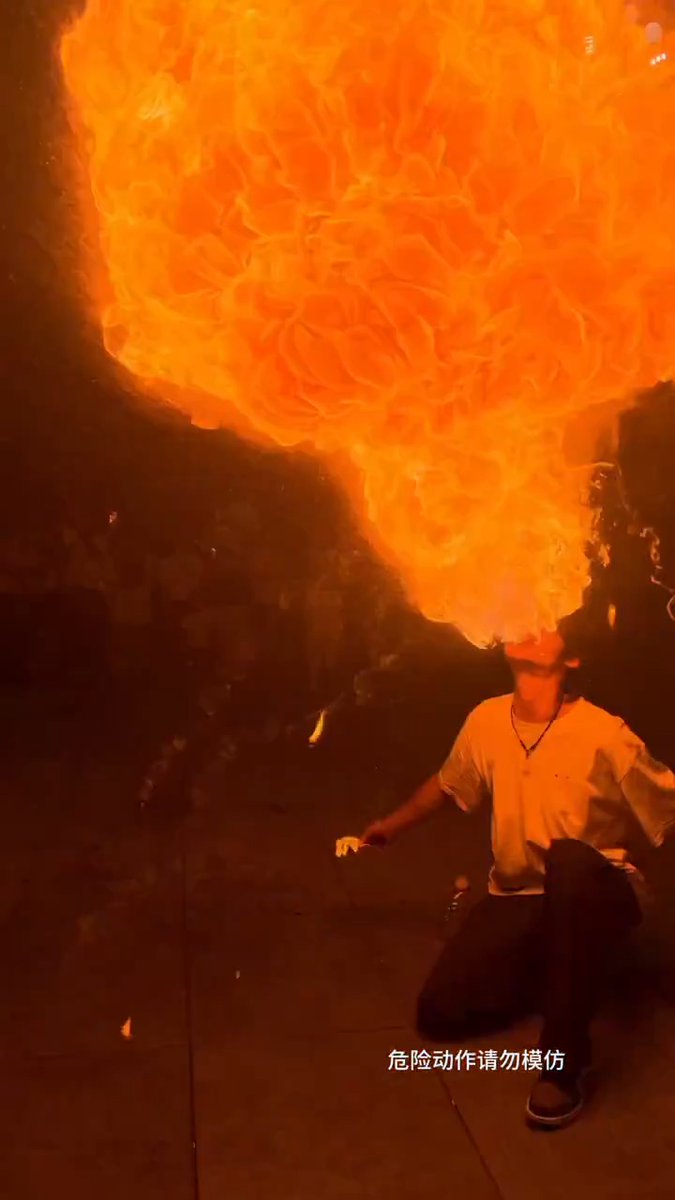 🇨🇳 Bro is literally spitting FIRE!! 🔥 That looks so wild! I don’t know about the chugging gasoline part… but considering his profession, probably shouldn’t worry about it. Writer: Jamie