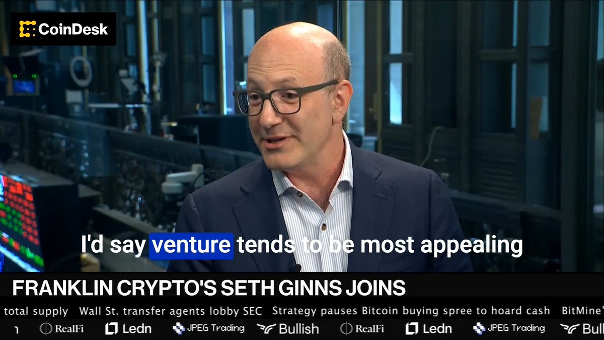 What could be gaining momentum with institutional investors? Seth Ginns, CIO of Franklin Crypto shares what he’s seeing as tradfi and defi converge via CoinDesk
