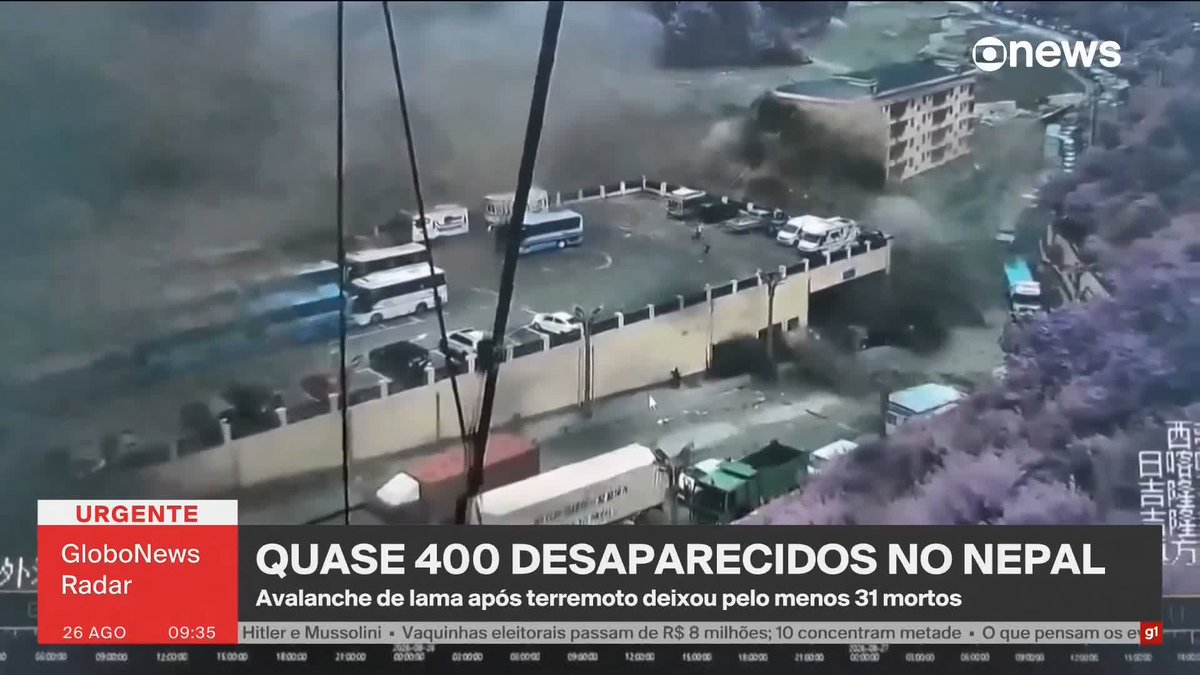 De acordo com informações da BBC, o Ministro das Relações Exteriores do Nepal disse que um terremoto pode ter causado a tragédia no país. Um centro de pesquisa alemão detectou um tremor de magnitude 4,4 na região, cerca de 7 minutos antes da avalanche de lama. ➡️ #GloboNewsRadar - de segunda a sexta, às 08h30, na #GloboNews #Nepal