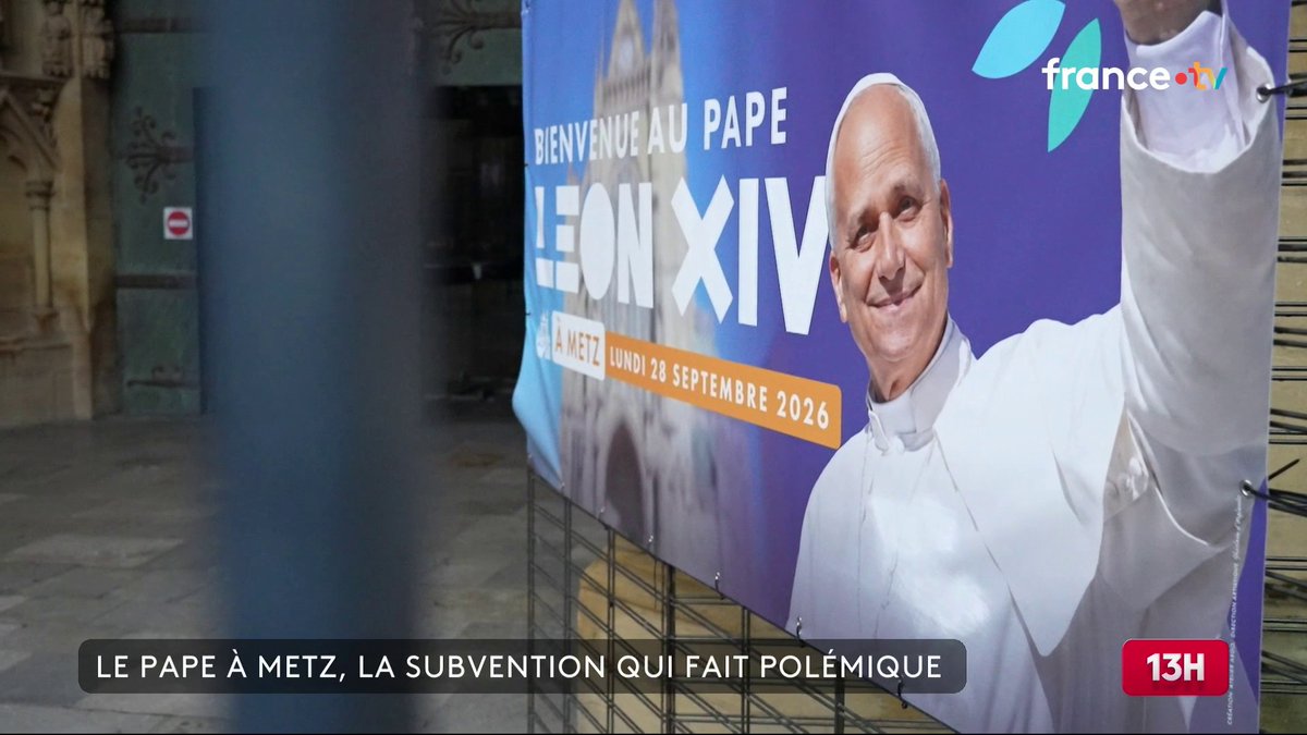 250 000€, c'est le montant que devrait débloquer la ville de Metz pour la visite du Pape Léon XIV, le 28 septembre prochain. Pour l'occasion, la ville a vu les choses en grand et cela suscite la grogne de l'Union des familles Laïques. #JT13h