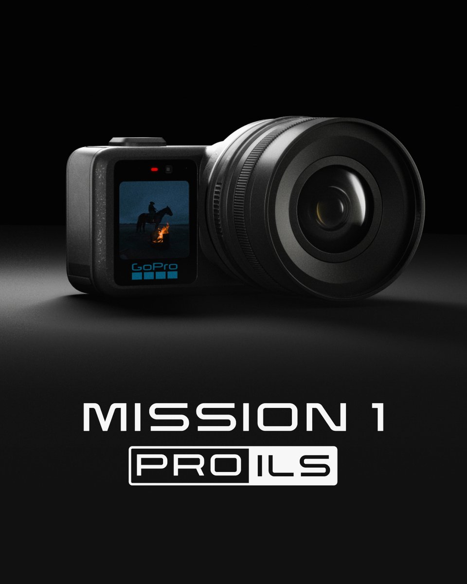 #GoProMISSION1 PRO ILS is here 🎥 We added a Micro Four Thirds lens mount to the world's smallest mirrorless cinema camera. Industry-leading frame rates and resolutions combine with pro focus and cinematic depth of field—all on a new 1-inch Quad Bayer sensor capable of 8K Open Gate capture. Nothing on the market rivals this level of affordability, versatility, and performance. ✔️ Compatibility with 300+ lenses ✔️ Free MISSION Monitor app with advanced focus peaking, LUT previews + zebra patterns ✔️ Focus assist (up to 8x magnification) + focus peaking on rear OLED screen ✔️ 8K60, 4K240, 1440p480, + 1080p960 slo-mo with real frames—no AI-interpolation ✔️ Cinema-grade 8K30 + 4K120 Open Gate capture ✔️ Up to 14 stops of dynamic range at the sensor ✔️ New proprietary GP3 processor for highly-efficient, intelligent processing ✔️ 10-Bit color + GP-Log2 with LUTs for Rec.709 + Rec.2020 ✔️ HLG HDR with Simultaneous Dual-Gain Readout for single-exposure highlight + shadow detail ✔️ Up to 240 Mbps bit rate + 300 Mbps with GoPro Labs ✔️ Emmy® Award Winning #HyperSmooth in-camera video stabilization ✔️ Longest continuous runtimes + most dependable thermal performance of any GoPro ever—over 5 hours in 1080p + over 3 hours in 4K at 100°F ✔️ 13% higher capacity Enduro 2 battery with new fast charging ✔️ Gallery-ready 50MP photos + 44MP frame grabs ✔️ Ultra-compact 6.95oz (197g) body ✔️ Weatherproof, rugged build with 3 mounting options: folding fingers, 1/4-20 threads + Magnetic Latch Mount ✔️ USB-C to HDMI + Media Mod micro-HDMI output for up to 4K60 external monitoring ✔️ Timecode Sync to streamline multi-camera editing + GPS with telemetry data ✔️ New 4-microphone array, 32-bit float audio, multi-track recording, + manual audio controls ✔️ Bluetooth® 5.3 Super Wideband connectivity + USB-C port for external audio capture ✔️ New Point-and-Shoot Grip compatibility for ergonomic control 🏆 Best of Show at NAB 2026 (CineD) + Editor's Choice honors across Tom's Guide, PCMag, Gizmodo, Mashable, Digital Camera World, RedShark News, and The Shortcut Pre-order with free shipping at annual GoPro Subscribers save $100. Orders begin shipping on September 2nd.