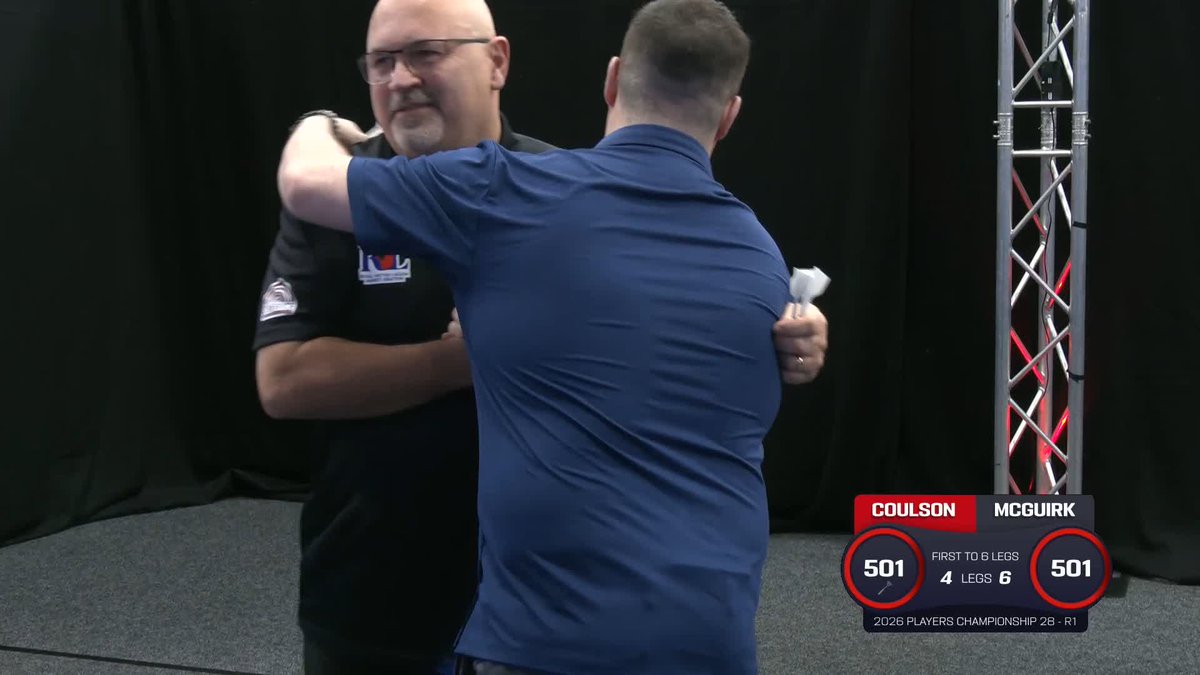 MCGUIRK KO's COULSON! Shane McGuirk lands 142 and 122 checkouts on his way to a 6-4 success against Derek Coulson, which sets up a showdown against Chris Dobey! 📺 #PC28
