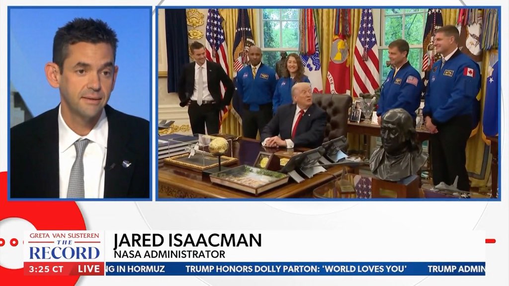 Looking forward to seeing President Donald J. Trump recognize the Artemis II crew with the Congressional Space Medal of Honor this week. Their achievement is a testament to the best and brightest across the NASA workforce and our partners who made this historic mission possible.