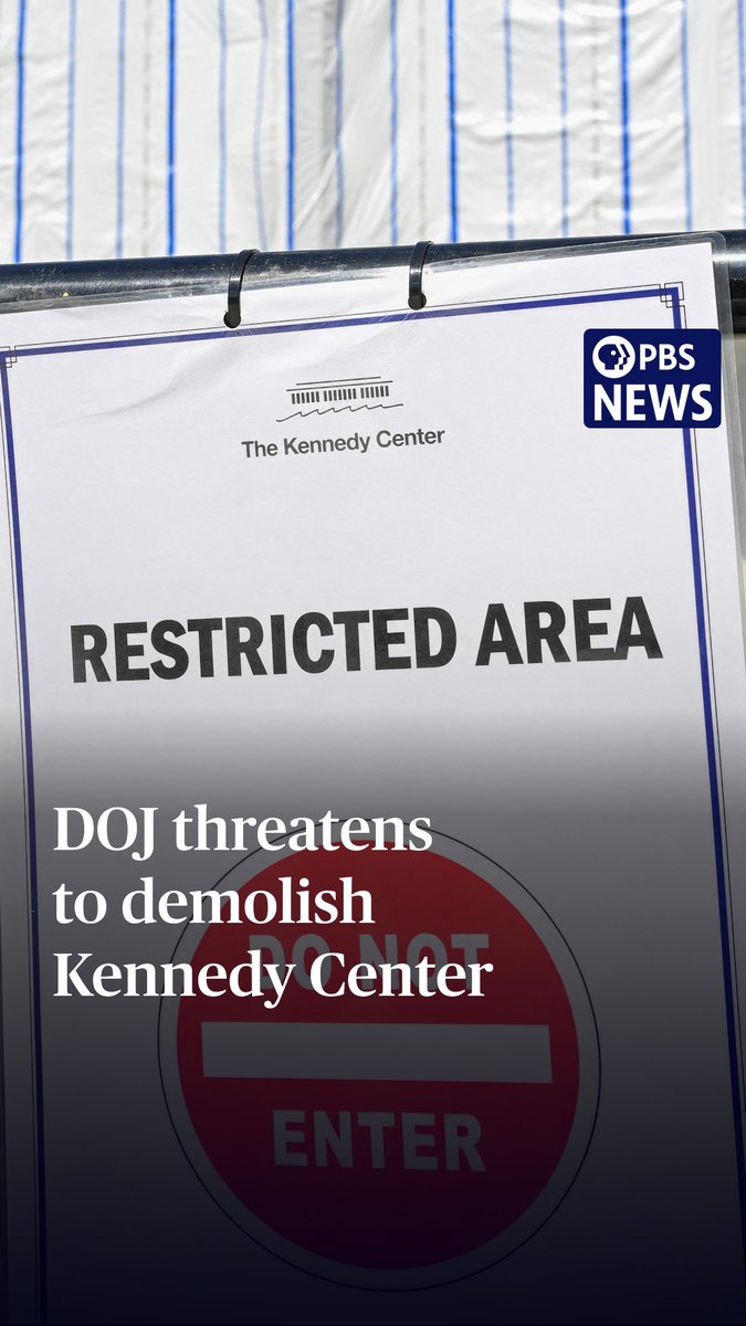 The Trump administration is threatening to demolish the Kennedy Center in Washington, D.C., if its plans to renovate the arts institution are not allowed to proceed. Those plans include adding President Donald Trump's name to the building. In a court filing, Justice Department lawyers called the center "structurally unsound" and said that without renovations, it will "deteriorate further into an unsafe, decrepit structure that will be required to be taken down." They suggest an outdoor amphitheater could be built on the site. A hearing is set for Thursday on a bid to stop Trump's name from being added to the center.
