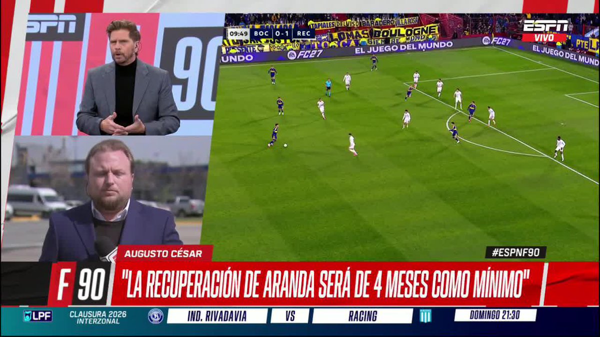 🤔 ¿CÓMO SIGUE TRAS LA LESIÓN DE ARANDA? El tiempo que demandará la recuperación del juvenil y ¿la llegada de un refuerzo para reemplazarlo? Las novedades en Boca. ▶️ Mirá #ESPNF12 en el Plan Premium de #DisneyPlus