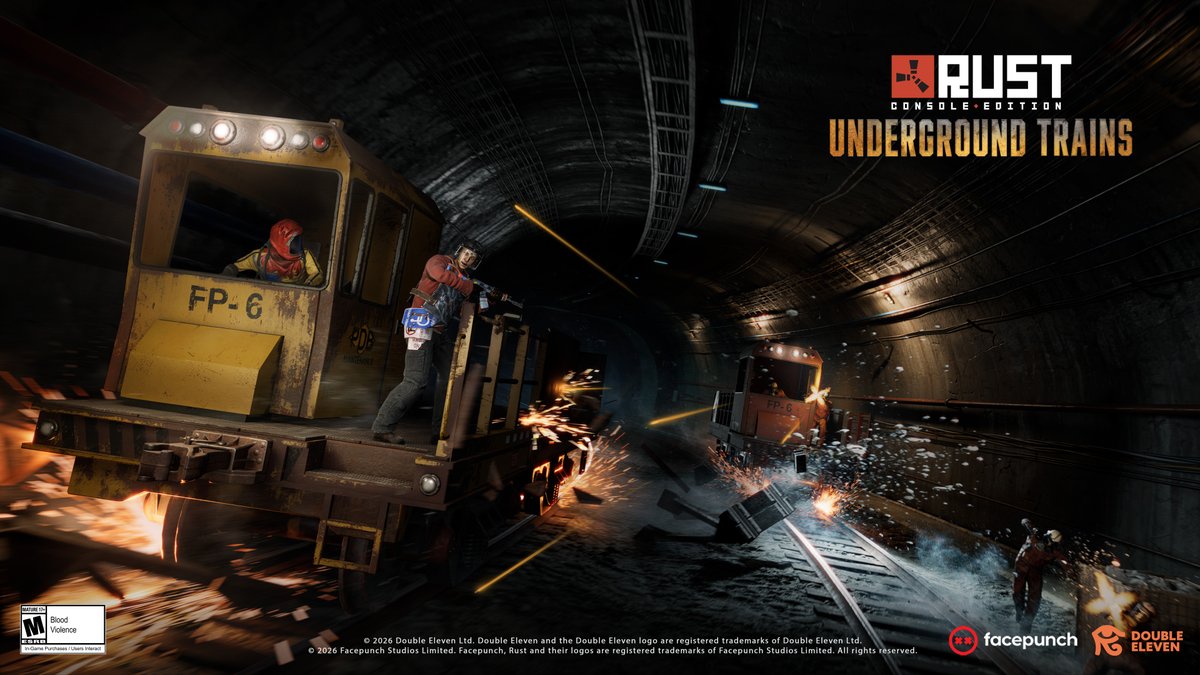 1 day to go until the Underground Train Tunnel Network comes to Rust Console Edition. Get ready to explore underground stations, battle Tunnel Dwellers, hunt for valuable loot and travel covertly across the map.