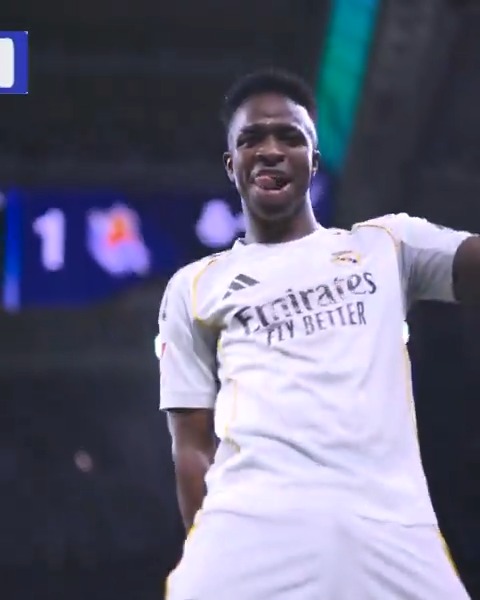 Last time Vini Jr faced Real Sociedad at home he cooked them and then did this celebration Expect nothing less today; Vini Jr will have a masterclass today for sure. And we will be there. 🇧🇷🤍