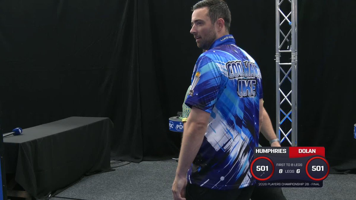 HUMPHRIES WINS IN LEICESTER! 🏆 Luke Humphries wins his seventh Players Championship event, defeating a resilient Brendan Dolan 8-6 and sealing the win with a 12-darter!